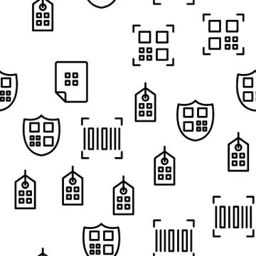Qr Code Scan Vector Seamless Pattern Stock Illustration