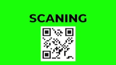 Qr code scanned and successful animation on green screen Stock Footage 311995009