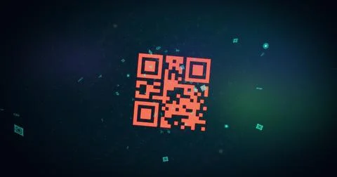 QR code scanner against blue background Stock-Illustration