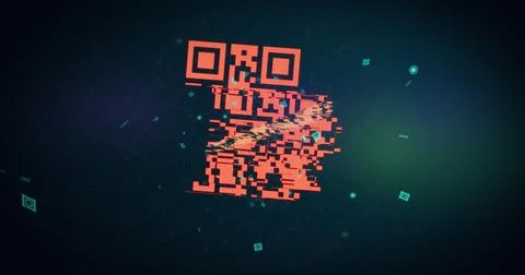 QR code scanner against blue background イラスト素材