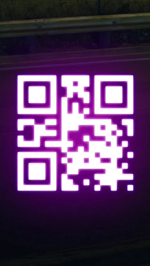 QR code scanner against light trails on black background Stock Footage 323781129