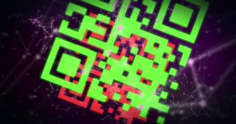 QR code scanner against network of connections Stock Footage 137167430