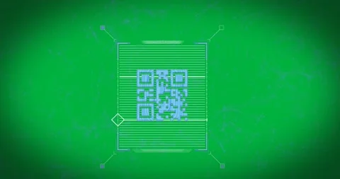 QR code scanner against network of connections 動画素材 324947252