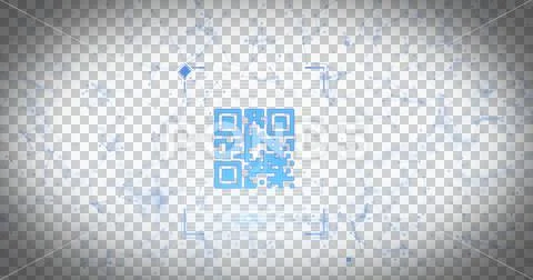 QR code scanner against network of connections イラスト素材