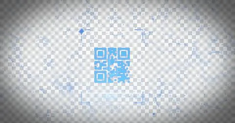 QR code scanner against network of connections Stock-Illustration