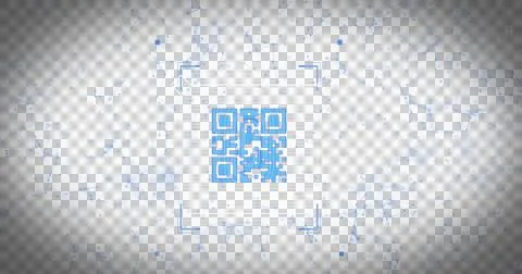 QR code scanner against network of connections Stock Illustration