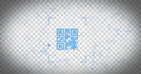 QR code scanner against network of connections Stock Illustration