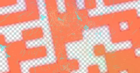 QR code scanner and colorful abstract effects against black background Illustrazione stock