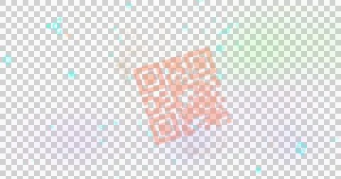QR code scanner and colorful abstract effects against black background Illustrazione stock