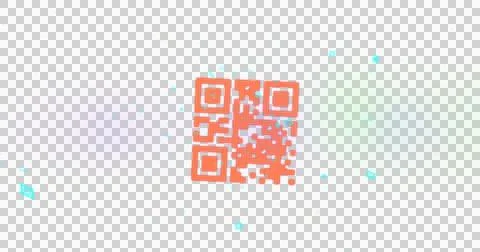 QR code scanner and colorful abstract effects against black background Stock Illustration