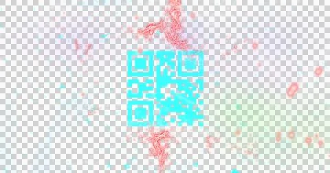 QR code scanner and colorful abstract effects against black background Stock Illustration