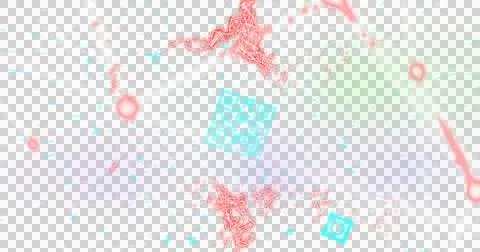 QR code scanner and colorful abstract effects against black background Illustrazione stock