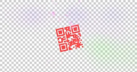 QR code scanner and colorful abstract effects against black background Stock Illustration