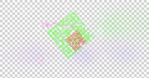 QR code scanner and colorful abstract effects against black background Stock Illustration