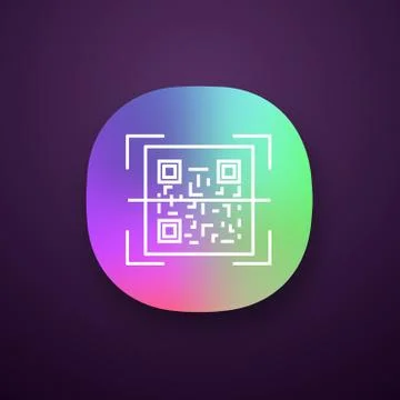QR code scanner app icon Stock Illustration