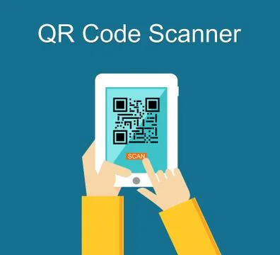 Qr code scanner concept illustration. Illustrazione stock