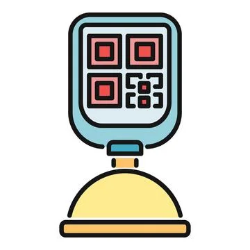 Qr code scanner device reading digital information Stock Illustration