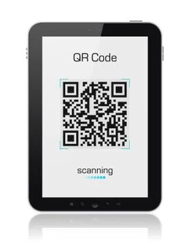 Qr code scanner on digital tablet Stock Illustration