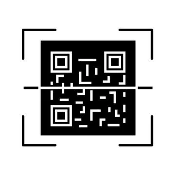QR code scanner glyph icon Stock Illustration