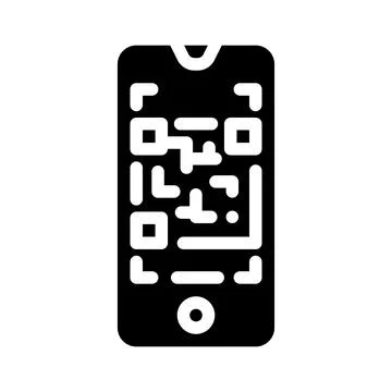 Qr code scanner glyph icon vector illustration イラスト素材