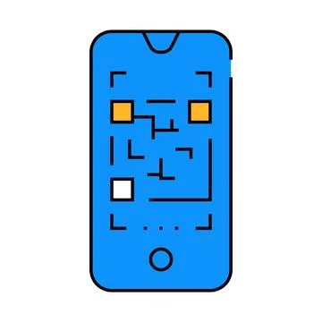 Qr code scanner icon color illustration Illustrazione stock