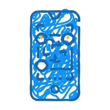 Qr code scanner icon doodle illustration Stock Illustration