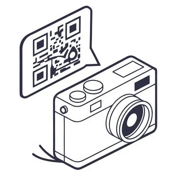 QR Code Scanner Icon - Minimal Vector for Mobile Scanning App Stock Illustration