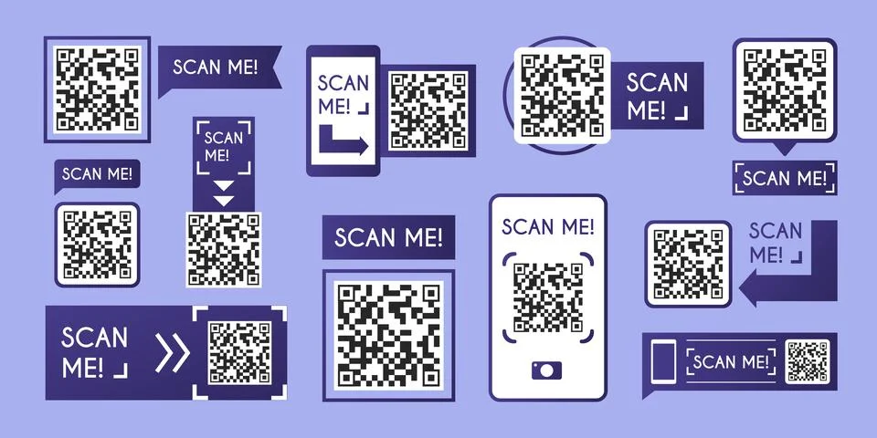 QR code scanner icon with phone frame Illustrazione stock