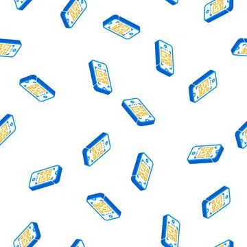 Qr code scanner isometric icon seamless pattern Illustrazione stock