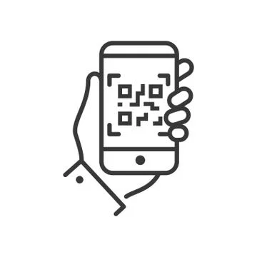 QR code scanner - line design single isolated icon Stock-Illustration