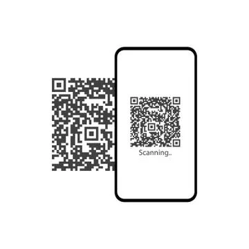 QR code scanner - line design single isolated icon Stock Illustration