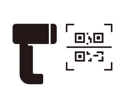 QR code scanner line icon Illustrazione stock