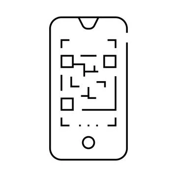 Qr code scanner line icon vector illustration Illustrazione stock