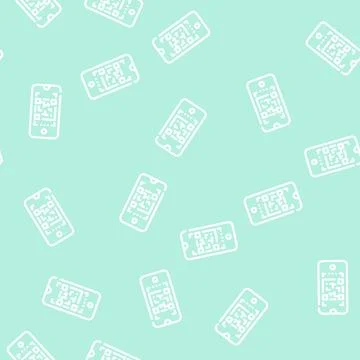 Qr code scanner line vector seamless pattern Stock Illustration