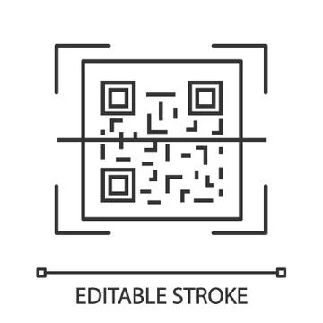 QR code scanner linear icon Stock Illustration