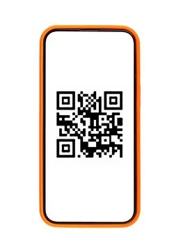 QR code scanner, mobile phone app for electronic payment via qrcode, isolat.. Stock Photos