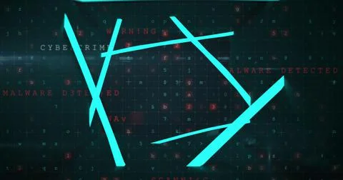 QR code scanner with neon elements against cyber security data processing Stock Illustration