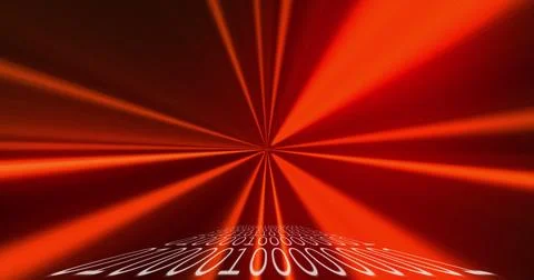 QR code scanner over binary coding against light trails イラスト素材