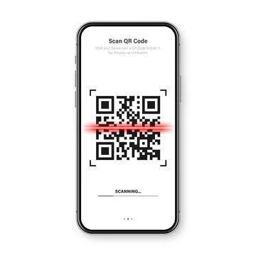QR code scanner, reader app for smartphone. Identification tracking code. Serial Stock Illustration