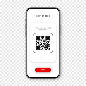 QR code scanner, reader app for smartphone. Identification tracking code. Serial Stock Illustration