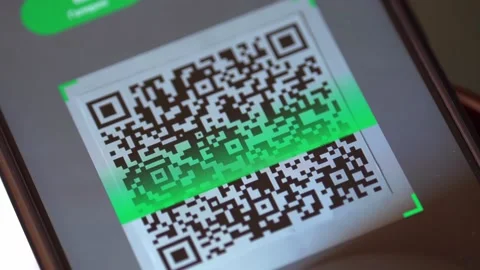QR Code Scanner on the Smartphone close up. Data on Covid-19 and vaccination Stock Footage 164085030
