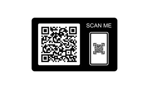 QR code, scanner with smartphone icon for web or appstore design black symbol Stock-Illustration
