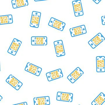 Qr code scanner vector seamless pattern Illustrazione stock