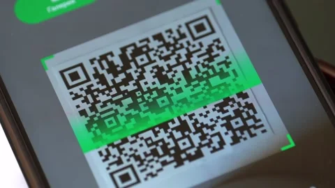 QR Code Scanning and reader app with smartphone. Using QR code for payment Stock Footage 145113083