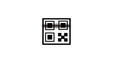 Qr code scanning animation white background, quick response code digital di.. Illustrazione stock