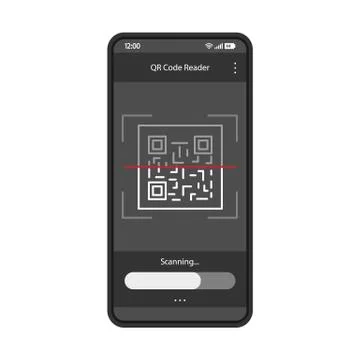 QR code scanning app interface vector template Stock Illustration