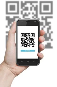 Qr code scanning application 库存照片