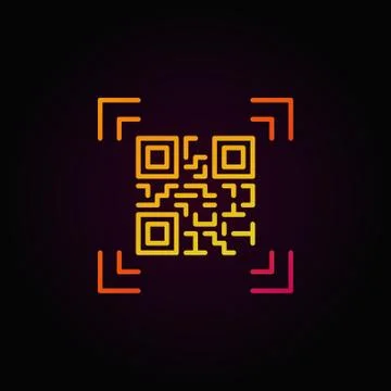 Qr code scanning colorful outline vector icon or logo element Stock Illustration