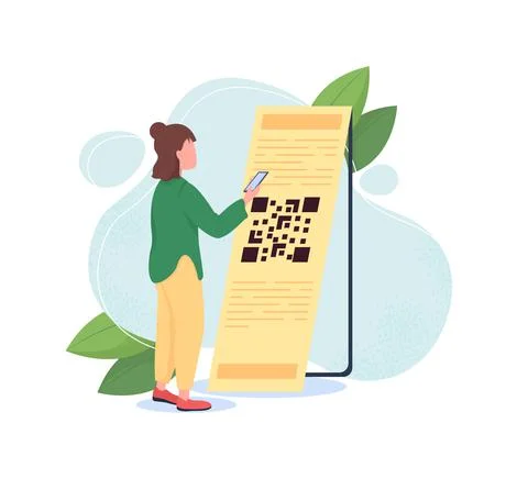 QR code scanning flat concept vector illustration Illustrazione stock