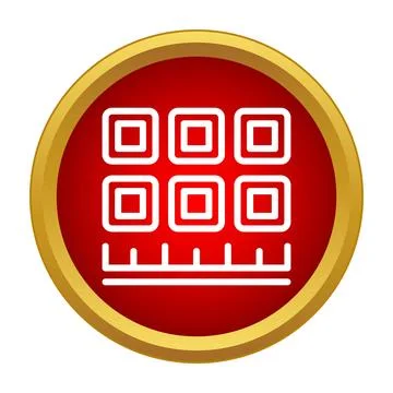 Qr code scanning icon inside red circle 库存插图